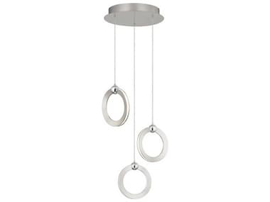 Justice Design Group 3-Light Brushed Nickel Chrome Round Mini Pendant JDNSH8123NCCR