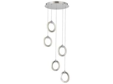 Justice Design Group 5-Light Brushed Nickel Chrome LED Round Pendant JDNSH8125NCCR