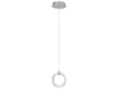 Justice Design Group 1-Light Brushed Nickel Chrome LED Round Mini Pendant JDNSH8129NCCR