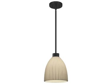 Justice Design Group Porcelina Impala 1-Light Matte Black Bell Mini Pendant JDPNA8814MBLK