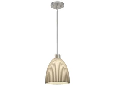 Justice Design Group Porcelina Impala 1-Light Brushed Nickel Silver Bell Mini Pendant JDPNA8814NCKL