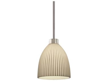 Justice Design Group Porcelina Impala 1-Light Brushed Nickel Silver Bell Pendant JDPNA8844NCKL