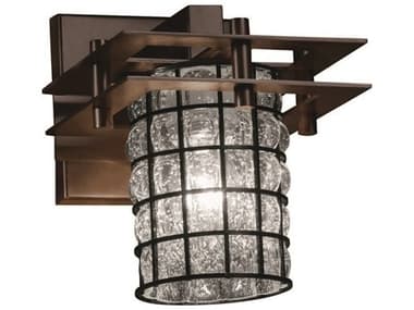 Justice Design Group Wire Glass 8" Tall 1-Light Bronze Wall Sconce JDWGL817110