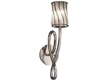 Justice Design Group Wire Glass 18" Tall 1-Light Nickel Wall Sconce JDWGL8911