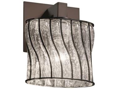 Justice Design Group Wire Glass 7" Tall 1-Light Bronze Wall Sconce JDWGL8931