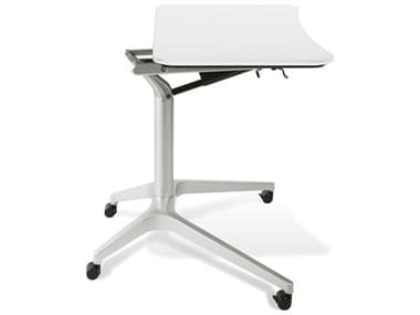 Unique Furniture 200 Series 27.5'' x 19'' Rectangular White Adjustable Laptop Stand JE201WH