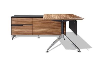 Unique Furniture 400 Series 77" Zebrano Brown Executive Desk JE482ZE