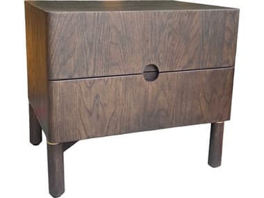 Unique Furniture Arun 2-Drawers Brown Oak Wood Nightstand JEARUN8174ESP