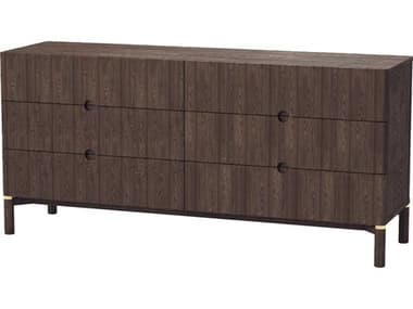 Unique Furniture Arun 6-Drawers Brown Oak Wood Double Dresser JEARUN8175ESP