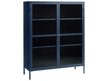 Unique Furniture Vega 43'' Wide Blue &amp; Golden Display Cabinet JEBRCO4459BLUE