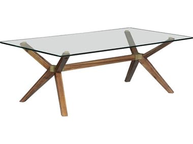 Unique Furniture Denali 63&quot; Rectangular Glass Walnut Coffee Table JEDNLI3813