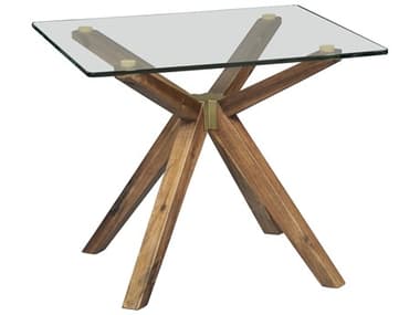 Unique Furniture Denali Square Glass Walnut End Table JEDNLI3814