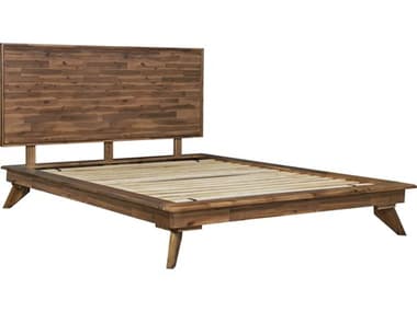 Unique Furniture Denali Walnut Brown Acacia Wood Queen Platform Bed JEDNLI3817