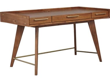 Unique Furniture Denali 55&quot; Walnut Stain Brown Acacia Wood Secretary Desk JEDNLI4527