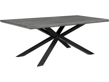 Unique Furniture Geneva Rectangular Wood Grey Washed Dining Table JEGENVA4035