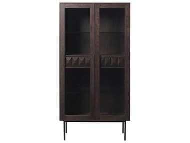 Unique Furniture Latina Wide Oak Wood Black Display Cabinet JELATI4341