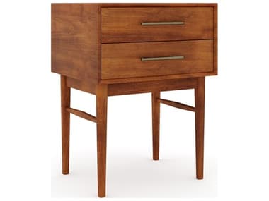 Unique Furniture Lavina 18" Wide 2-Drawers Brown Walnut Wood Nightstand JELVNA4069