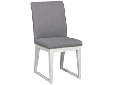 Unique Furniture May Pine Wood Gray Fabric Upholstered Side Dining Chair JEMAY4537WH