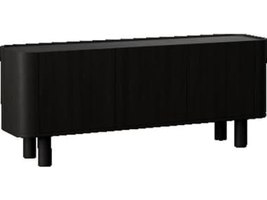 Unique Furniture Monsun 70" Oak Wood Black Sideboard JEMONS5032