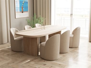 Unique Furniture Natu Oak Wood Dining Room Set JENATUDINSET