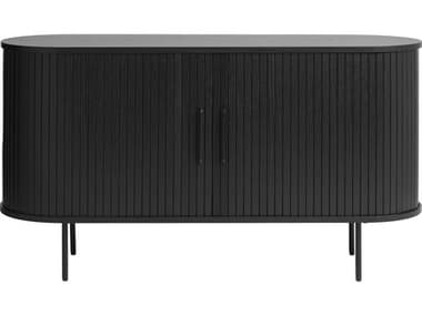 Unique Furniture Nola 55'' Oak Wood Black Sideboard JENOLA4623