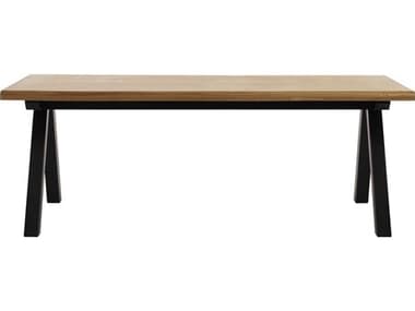 Unique Furniture Oliveto 82" Rectangular Wood Wild Oak black Dining Table JEOLIV3765