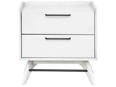 Unique Furniture Rainier 2-Drawers Acacia Wood Nightstand JERAIN4522WH