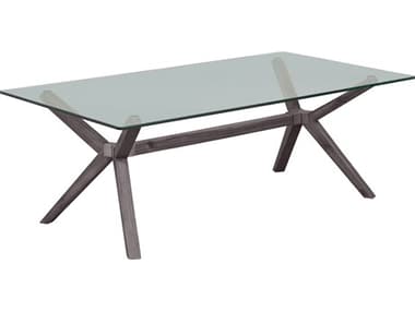 Unique Furniture Rainier Rectangular Glass Grey Coffee Table JERAIN4525