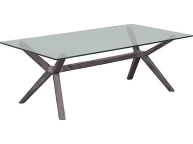 Unique Furniture Rainier 51" Rectangular Glass Grey Coffee Table JERANR4525