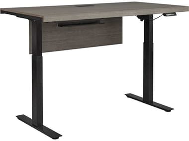 Unique Furniture Stavanger Height Adjustable & Standing 64" Dark Grey black Ply Wood Desks JES2864SSDRKGREY