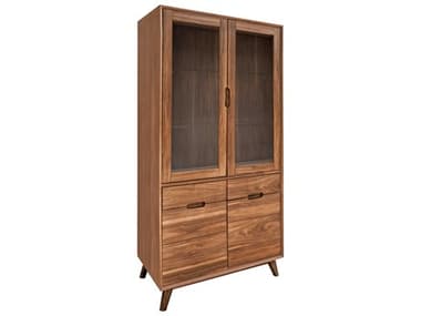 Unique Furniture Sedona 37'' Wide Walnut Wood Display Cabinet JESDNA4237