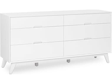 Unique Furniture Sedona 63" Wide 6-Drawers Rubberwood Double Dresser JESDNA8074WH