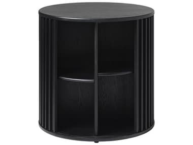 Unique Furniture Siena Round Wood Black Oak End Table JESIEN4613