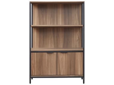 Unique Furniture Sierra Walnut Black Bookcase JESRRA2389