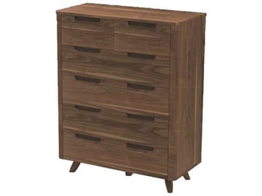 Unique Furniture Tahoe 56" Wide 6-Drawers Walnut Brown Wood Accent Chest JETAHDN4190
