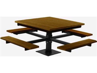 Frog Furnishings T Steel 4 ft. 67'' Wide Square Picnic Table JHPB4BFSPIC