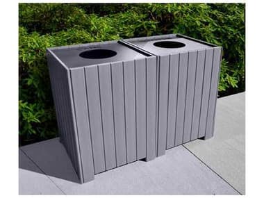 Frog Furnishings Recycled Plastic Square Recycling Center 64 Gallon Receptacles JHPB64SREC