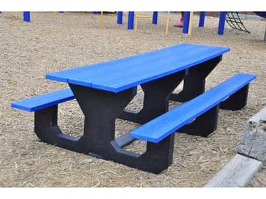 Frog Furnishings Toddler Recycled Plastic 6 ft 72''W x 34''D Rectangular Picnic Table JHPB6TODPIC