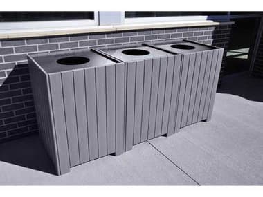 Frog Furnishings Recycled Plastic Square Recycling Center 96 Gallon Receptacles JHPB96SREC