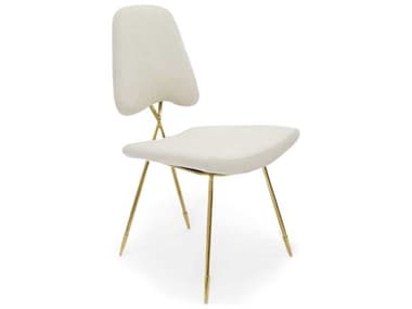 Jonathan Adler Maxime Belgium Stone / Polished Brass Side Dining Chair JON29713