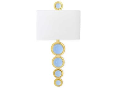 Jonathan Adler Globo 32" Tall 1-Light Polished Brass Blue Acrylic Wall Sconce JON30486