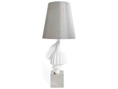 Jonathan Adler Menagerie White Polished Nickel Buffet Lamp JON30732