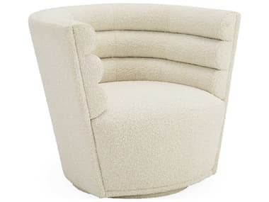 Jonathan Adler Maxime Swivel 32" White Fabric Accent Chair JON32580