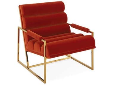 Jonathan Adler Channeled 28" Orange Fabric Accent Chair JON33909