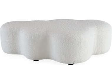 Jonathan Adler Ether White Upholstered Ottoman JON33911