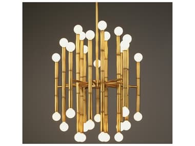 Jonathan Adler Meurice 19" Wide Brass Chandelier JON34223