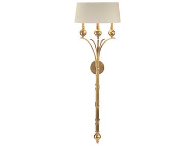 John Richard Fixed Lighting 3-Light Honey Brass Wall Sconce JRAJC8740