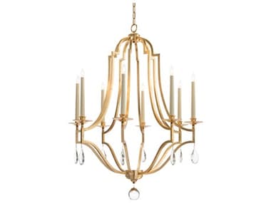 John Richard Mark Mcdowell 8-Light Gold Crystal Candelabra Chandelier JRAJC8877