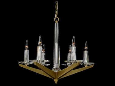 John Richard Kevin VonKluck Antares Brushed Brass 6-light 29'' Wide Medium Chandelier JRAJC9311