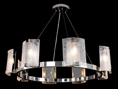 John Richard Claritas 38" Wide 8-Light Polished Nickel Candelabra Chandelier JRAJC9407